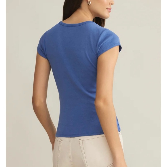 Z Supply Trendy Graphic Blue Tee: Happy Hour Size Large - Picture 2 of 5